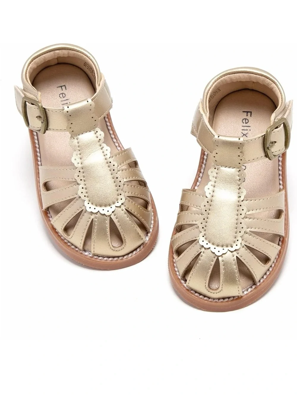 Felix & Flora Gold Closed-Toe Sandals